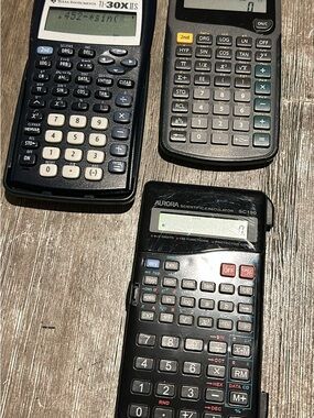 Set of Three Scientific Calculators - Black and Gray